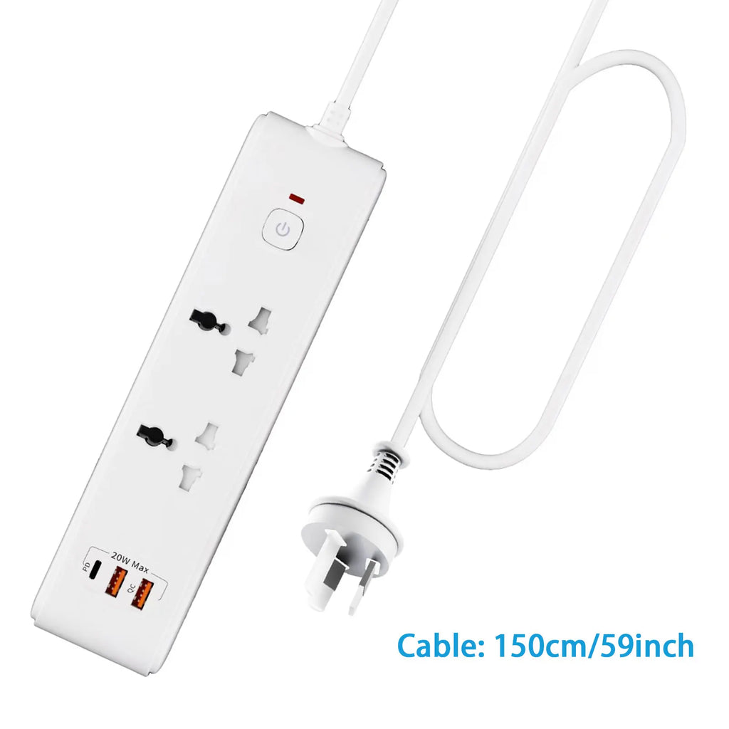 1pc white AU Wall mounted power socket extension with USB PD 20W fast charging Safety door design Suitable for home office use