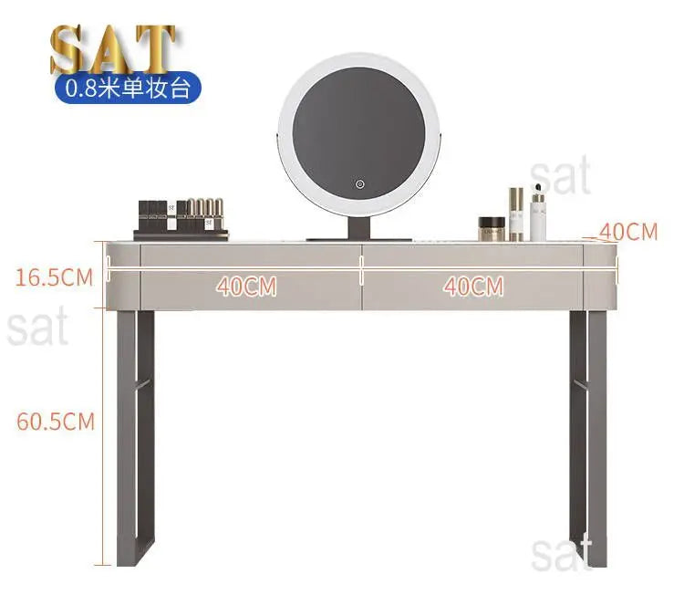 Modern Vanity Table with Mirror & Storage