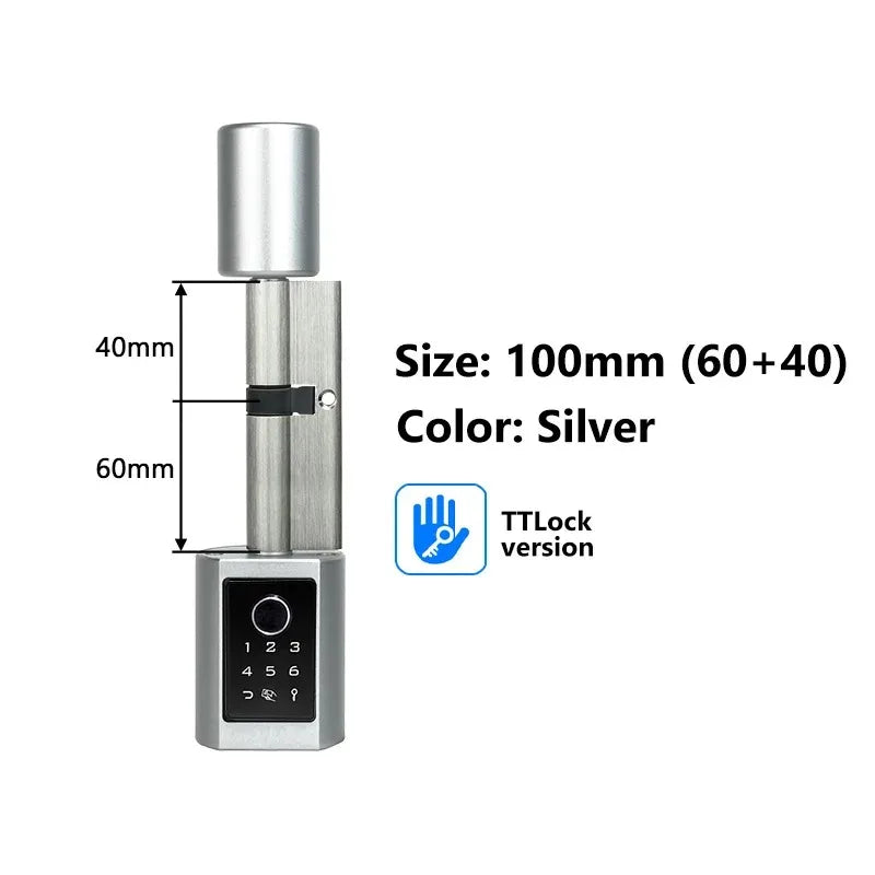 Easy Replacement Cylinder Smart Lock APP TTlock Bluetooth Fingerprint Password NFC Unlock Auto Lock/ Unlock Security Protection