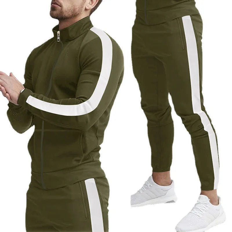 Europe America Autumn and Winter New Casual Men's Sports Suit Casual Suit Hooded Sports Men's