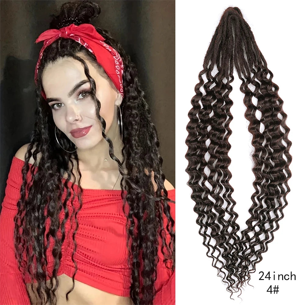 Dreadlock Extensions Handmade Crochet Hair Synthetic 24 36 Inches Dread Extension Crochet Braids For Women Dreadlocks Hair