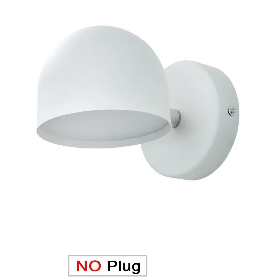 LED Indoor Wall Lamp Touch Dimming Wall Light 350° Rotatable Black White Lamp Hotel Aisle Bedroom Bedside Reading Wall Sconce