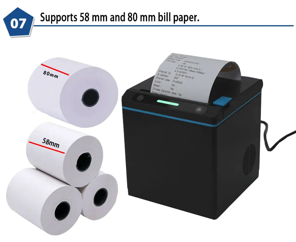 ATV&UTVCommercial Counters Receipt Printer for Restaurants Retail Stores Service Stations-80mm Paper Size USB Interface Stock