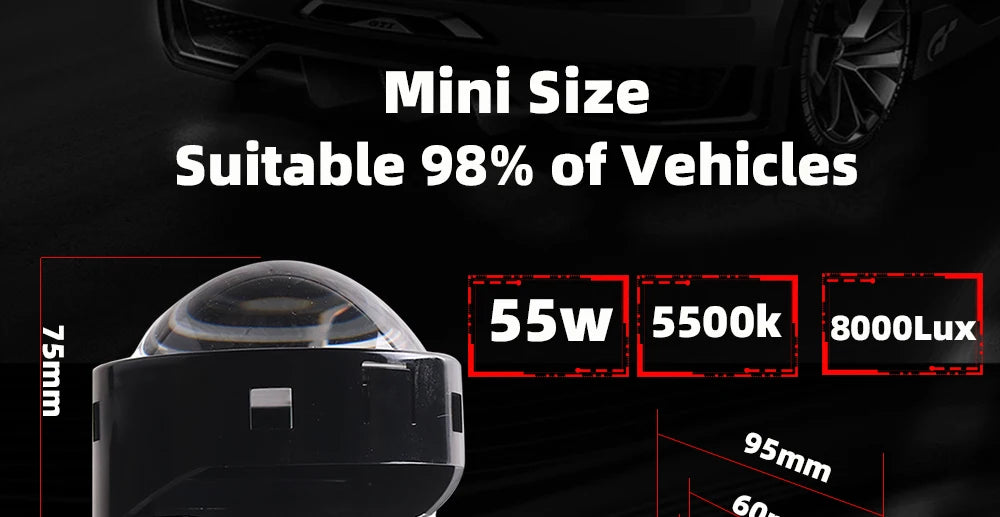 SANVI 3.0 Bi LED Lenses for Headlights Ice Lense Auto LED Projector Headlight Hella G5 3R Projector 110W Car Light Retrofit