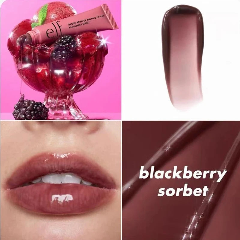 New Elf 8 Colors Liquid Blush Lasting Moisturizing Face Makeup Fruit Lip Gloss Lipstick Set Mango-Watermelon Bubblegum-Cherry