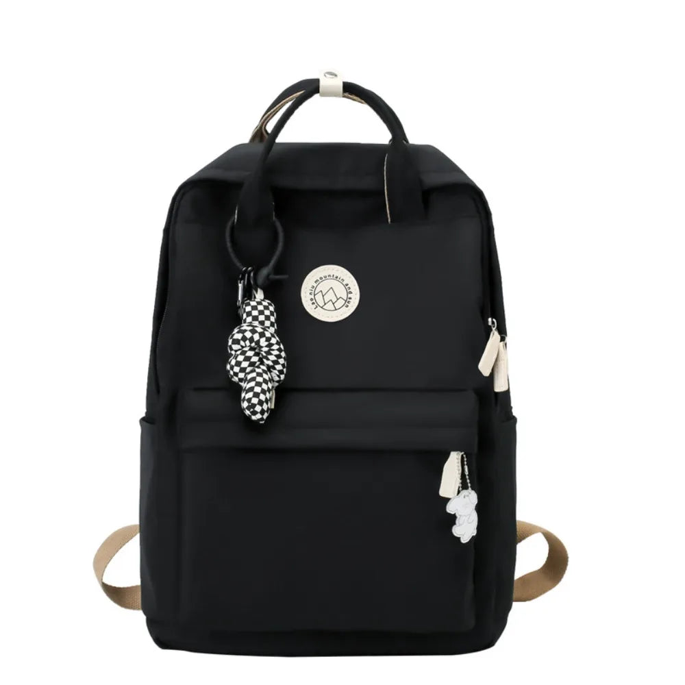 Lightweight Waterproof Women Backpack Large Capacity Solid Color Travel Backpack Nylon Ergonomic Laptop Book Bag For Teenagers