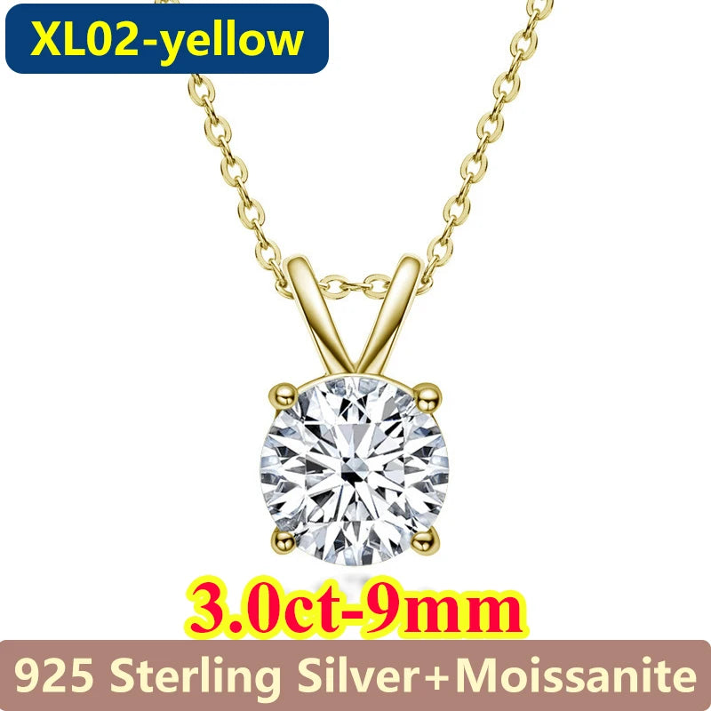 1CT / 2CT Emerald Heart Pear Princess Moissanite Diamond Pendants Necklaces For Women S925 Silver Fine Jewelry Women's Pendants