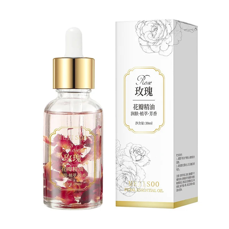 Natural Marigold & Rose Petal Essential Oil Body Massage Oil for Back Opening Therapy Facial Essence Hair Nourishing Care Oil