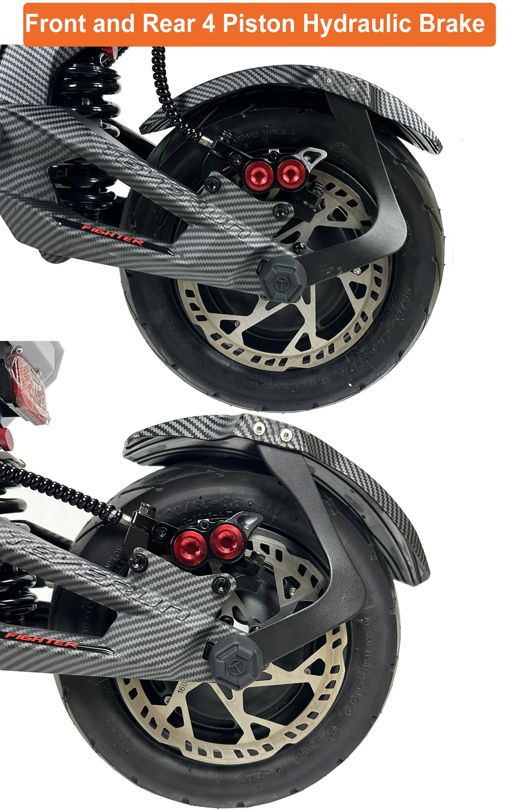 Original Teverun Carbon Fiber Fender Blade GT II Mudguard Suit for Teverun Fighter 11 60V Scooter Original Teverun Accessories