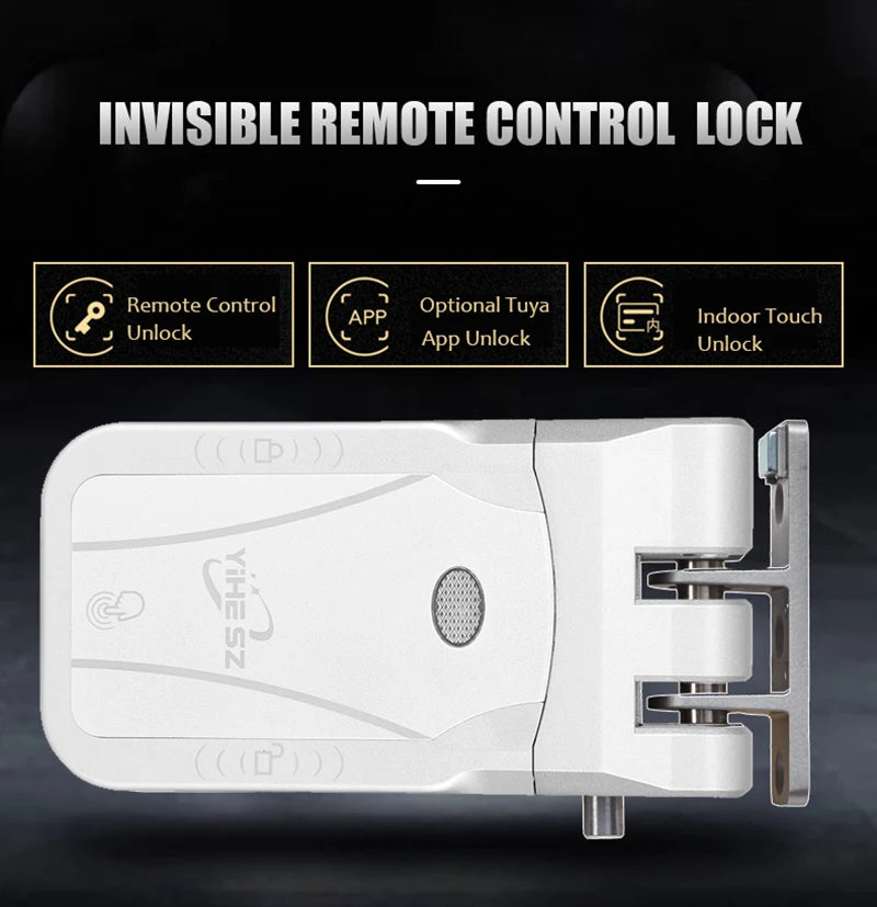 YiHESZ Fingerprint Password Door Lock 433Mhz Remote Control Smart Lock Dual Motor Backup Battery System Deadbolt Lock Wafu 026