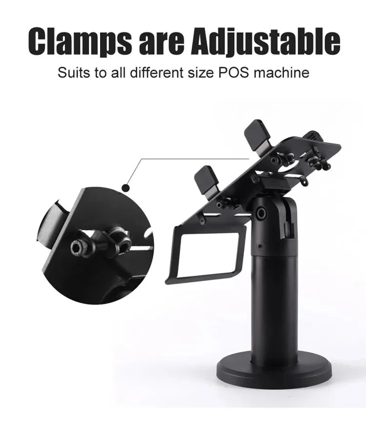 Metal POS Terminal Machine Stand with Adjustable Size Function Suitable for Universal MPOS and POS Machine Devices Bracket Mount