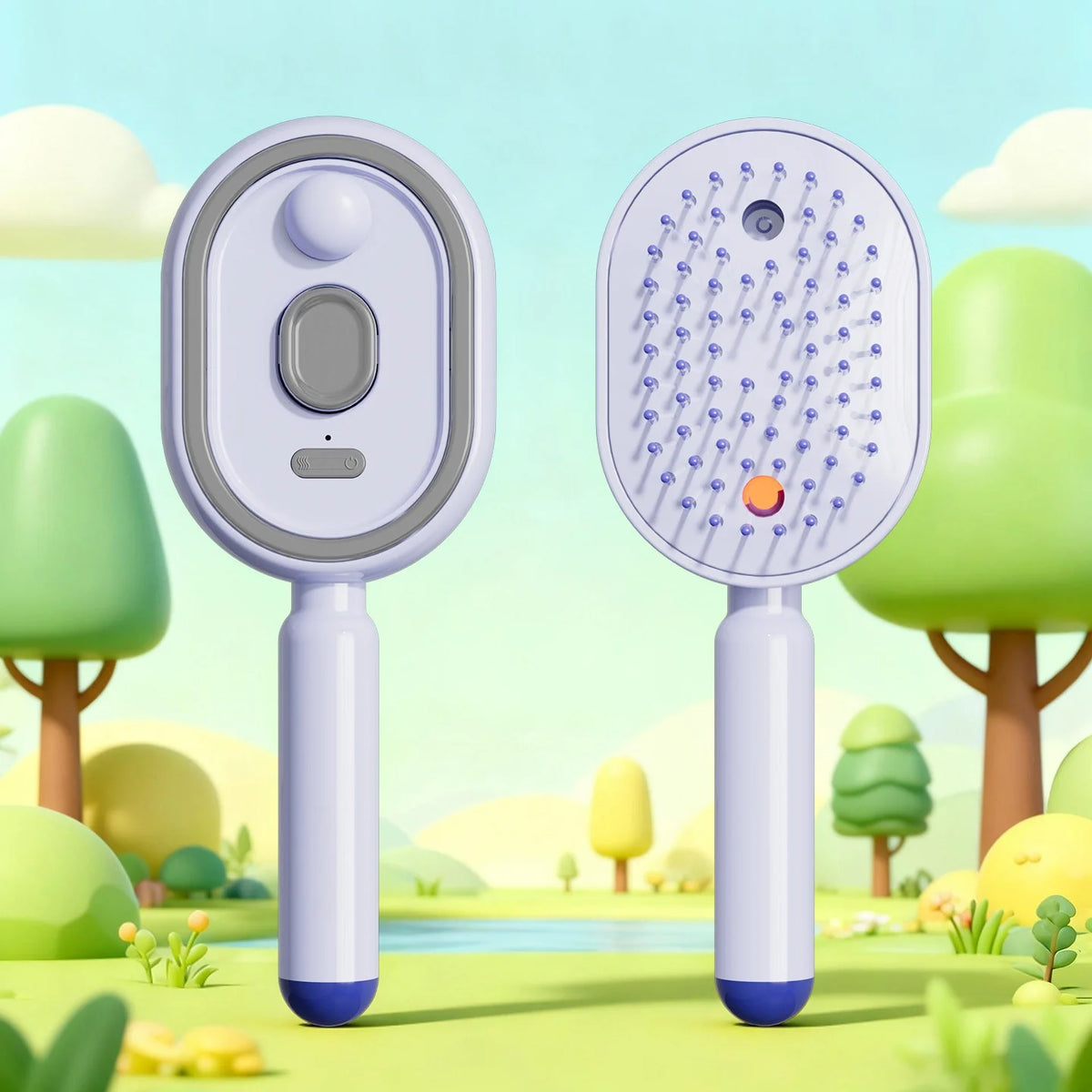 1 Set 3 In 1 Electric Spray Air Cushion Massage Comb Self Cleaning Steam Essential Oil Rechargeable For Frizzy Hair Scalp〔DD329〕