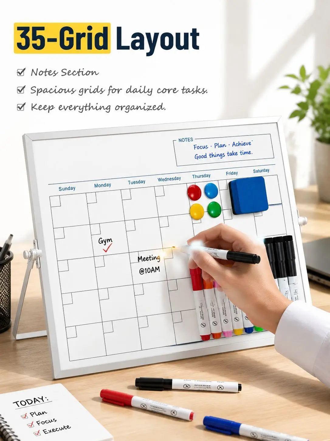 Home use calendar drawing board planner board double-sided whiteboard folding stand type magnetic for teaching office