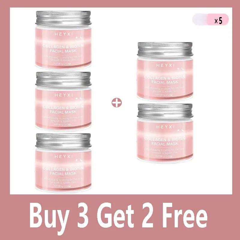 Collagen Peel Mask, Biotin Collagen Wrap Mask Day and Night, Deep Hydration, Night Care Mask Cream.