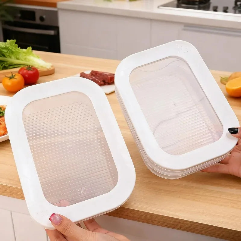 Meal Prep Containers Stackable Food Storage Boxes with Lid Meat Container for Fridge Bacon Lunch Meat Container for Refrigerator
