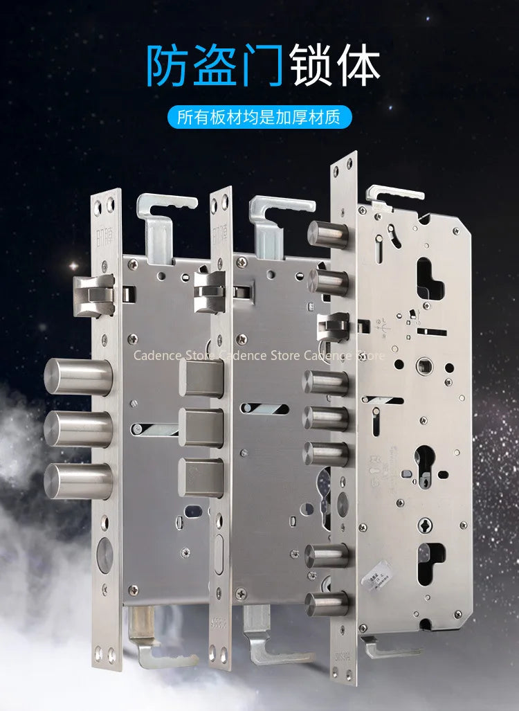 24x240 6068 Security Door Lock Body 304 Stainless Steel Internal Gear Structure Anti Stuck For Smart Fingerprint Lock