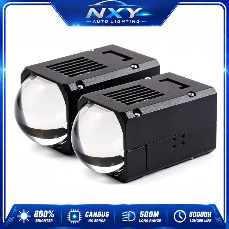 NXY M18 1.8 Inch Bi LED Lens Headlight Projector Module 120W Super Bright EV Electric Car Motorcycle Retrofit Tuning Lamps 12V