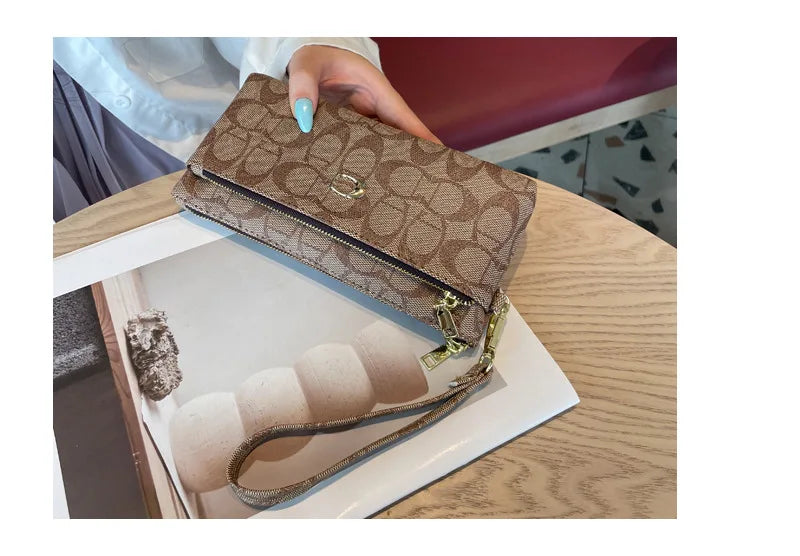 New Zipper Long Wallet For Women & Men, Multi Card Slot Billfold Purse, Wristlet Clutch Card Holder Coin Pocket Money Storage Ha