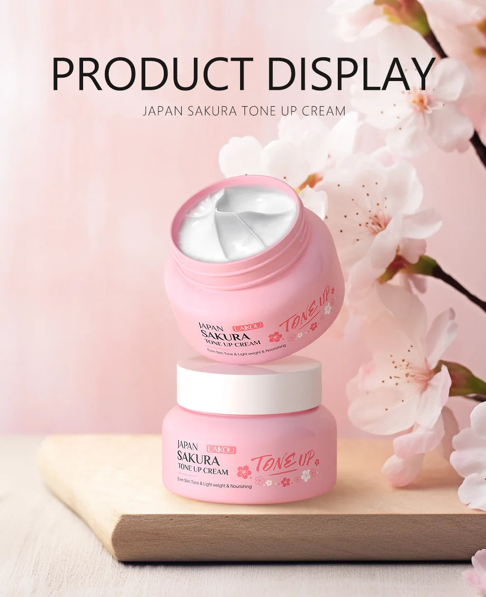 LAIKOU Japan Sakura Original Tone up Cream Moisturizing Nourishing Skin Face Cream Brightening Cream Face Skin Care 60g