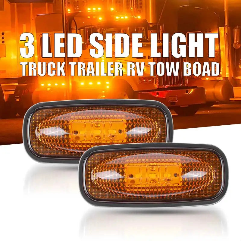 3led Truck Side Marker Light Adhesive Tape Turn Signal Lamp Rear Light Warning Stop Lamp Car Truck Trailer Tractor Lorry 12V 24V