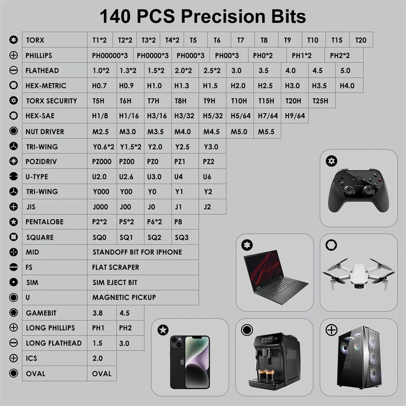 152 in 1 magnetic mini precision electric screwdriver Set Laptop Tool Kit Professional Computer Screwdriver Repair Screwdriver