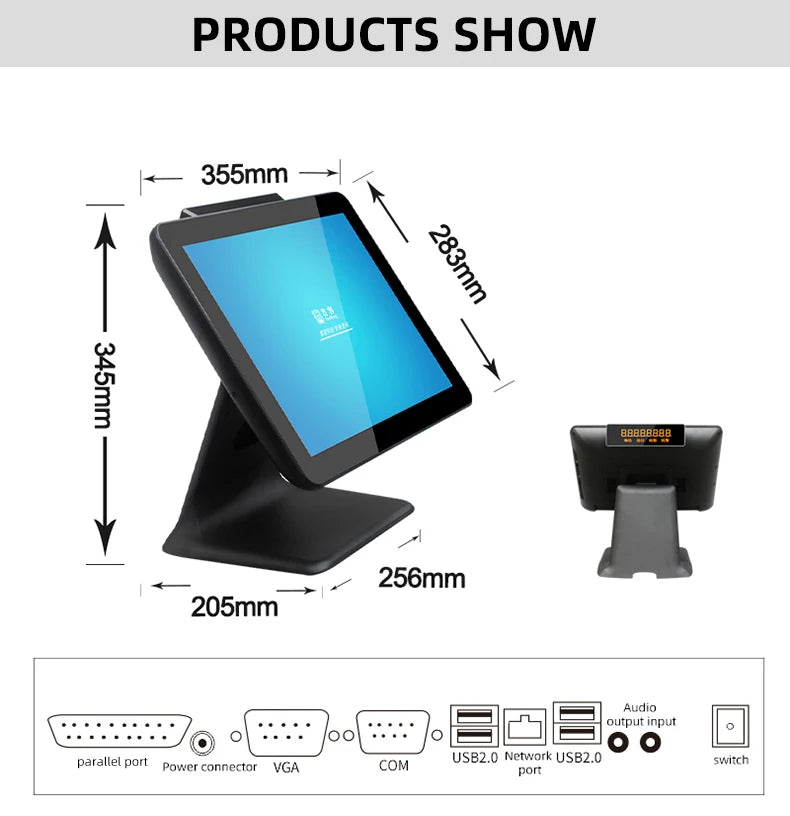 Best Selling 15 Inch Restaurant POS System Terminal for iPad Android Windows with Thermal Printer Barcode Scanner Cash Drawer