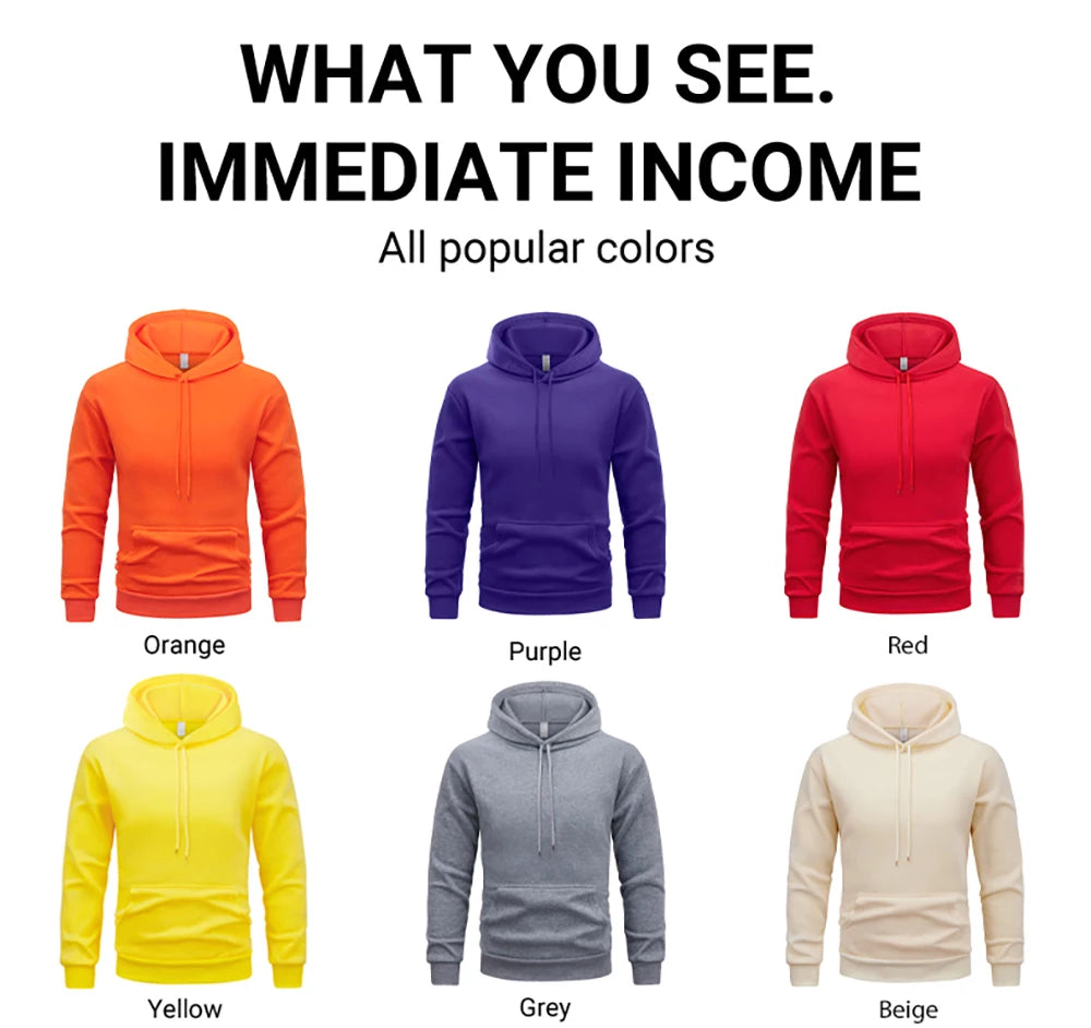 Edinburgh Scotlano Letter Prints Fleece Comfy Tops Man Loose Fashion Sweatshirts Sports Autumn Hoodie Simple Casual Streetwear