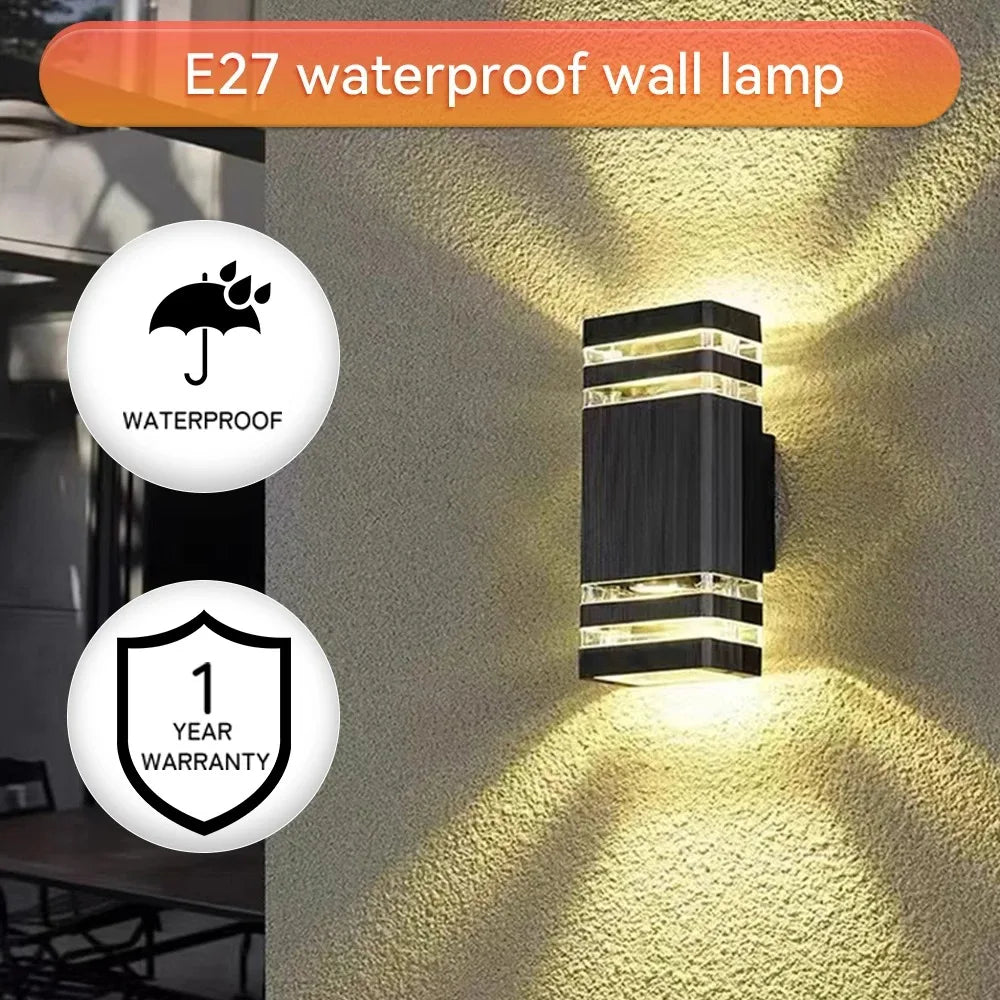 Street Wall Light Outdoor Waterproof LED E27 Bulb External Facade Decor Stairs Lights Entrance Fixture Home Decorative Lamp Wall