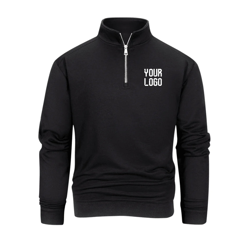 2026 Autumn and Winter Men's Casual Stand Collar Metal Half-Zip Sweater, Supporting Custom Logo