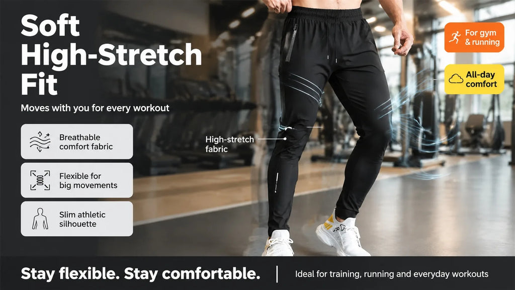 Breathable Plus Size Men's Casual Jogger Pants for Men Tracksuit Trousers Quick Dry Straight Elastic Waist Korean Classic Sport