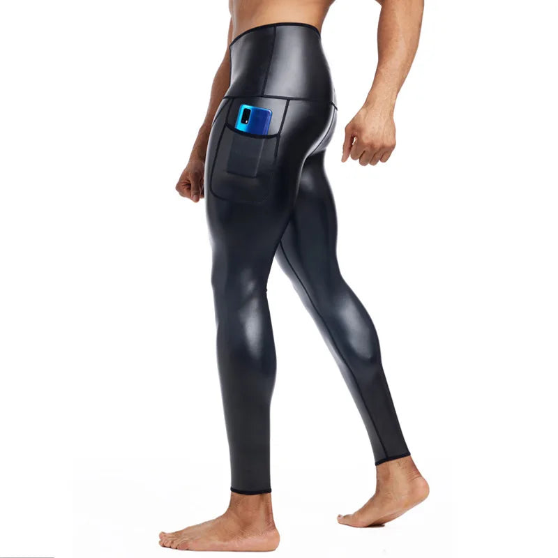 CHENYE Men High waist Leather Pants Skinny Stretch PU Trouser Nightclub Party Rock Steampunk PU Leather Pants 3-hook with Pocket
