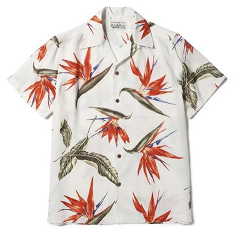 Classics 2025 WACKO MARIA Shirt Photo Print Vintage Men's And Women's Loose Hawaiian WACKO MARIA Short Sleeve Shirt T-Shirts