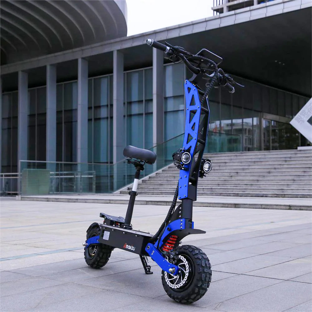E8P 6000W Dual Motor 60V 40AH Electric Scooter 11 inch Off-Road Tyres with Seat Max Speed 85-90km/hLCD Display Foldable Escooter