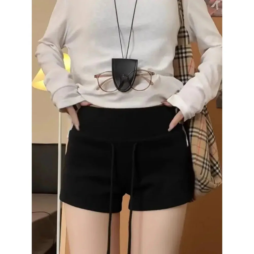 Drawstring Casual Sports Shorts For Women High Waist Solid Summer Short Pant Female Yoga Running Outfit Clothes Korean Hot Pants