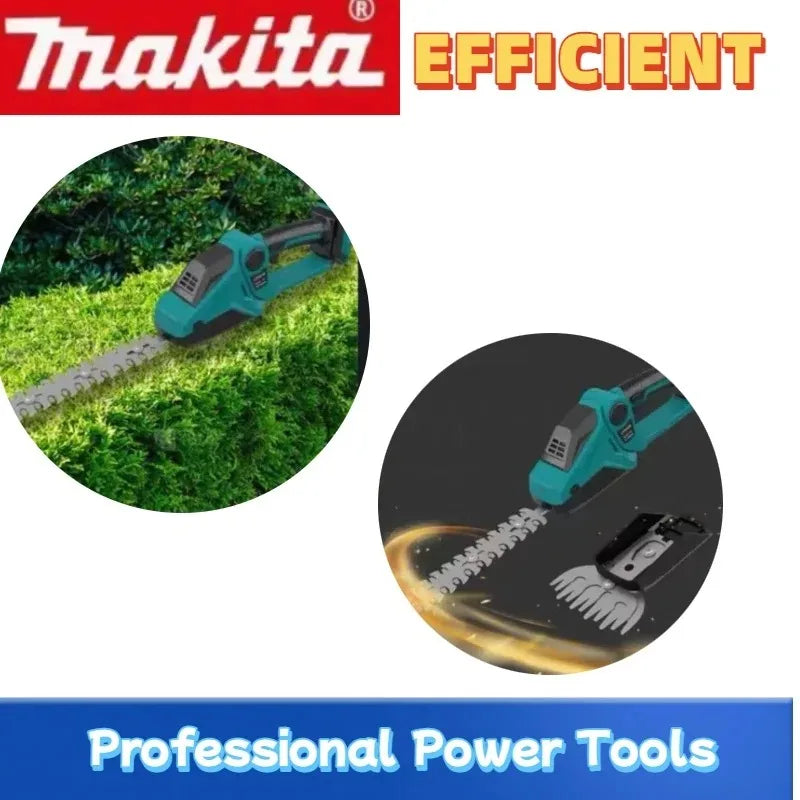 Makita 2-in-1 Mini Handheld Electric Grass Shears Operated Shrubbery Trimmer for Garden Cordless Hedge Trimmer For 18V Battery