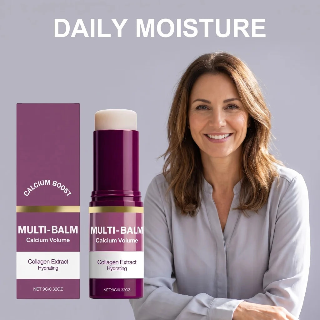 Multi‑Balm Calcium Volume Stick Collagen Extract Deep Hydrating for Fuller Supple Radiant Portable Solid Facial Skin Care Balm