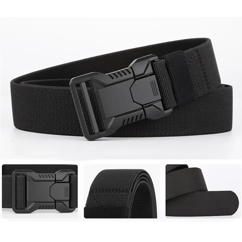 1Pcs Men's Canvas Belt - Sporty Style, Quick Release Plastic Buckle, Casual Training and Jeans Accessories