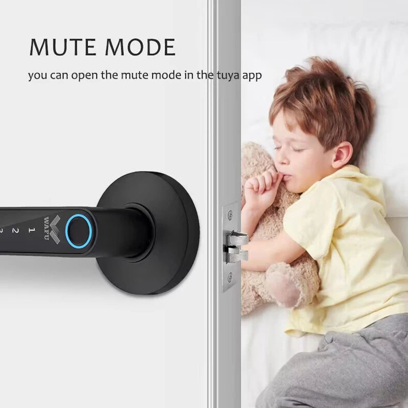 Multiple Unlocked ways with Phantom Password Fingerprint Free Tuya Smart Management APP HandleDoor Lock for Home Office Hotel