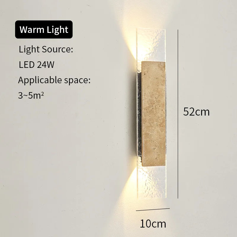 Outdoor Waterproof Wall Lamps Strip Natural Stone Wall Lights 18W LED Porch Wall Sconces Bedroom Exterior Lighting Fixtures
