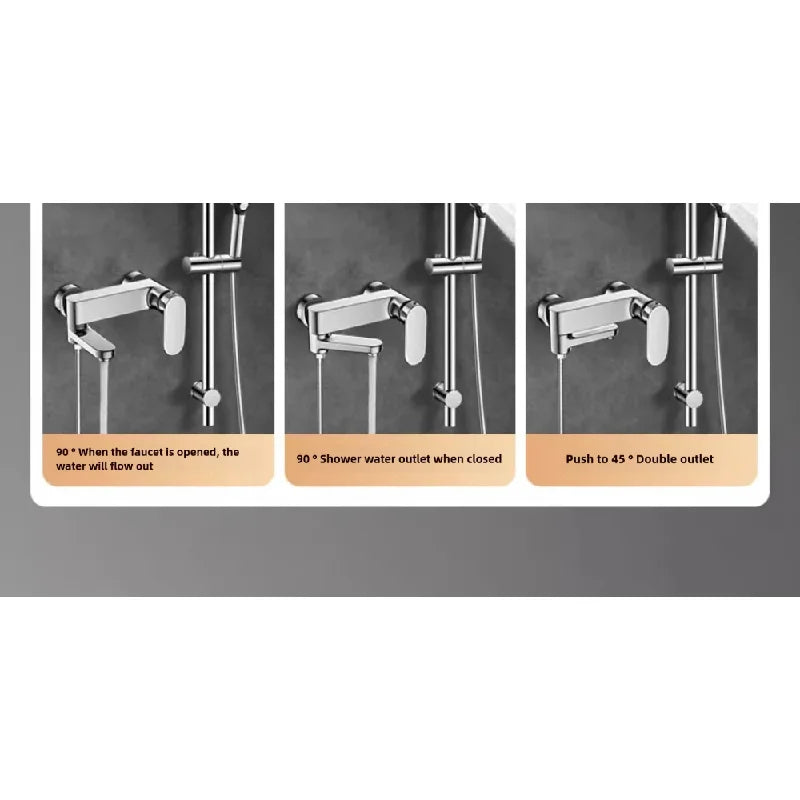 Bathroom Swivel Tub Spout  Hand Shower Wall Mounted  Bath Faucets Bathtub Tap Brass Bathtub Hot and Cold Mixer Shower