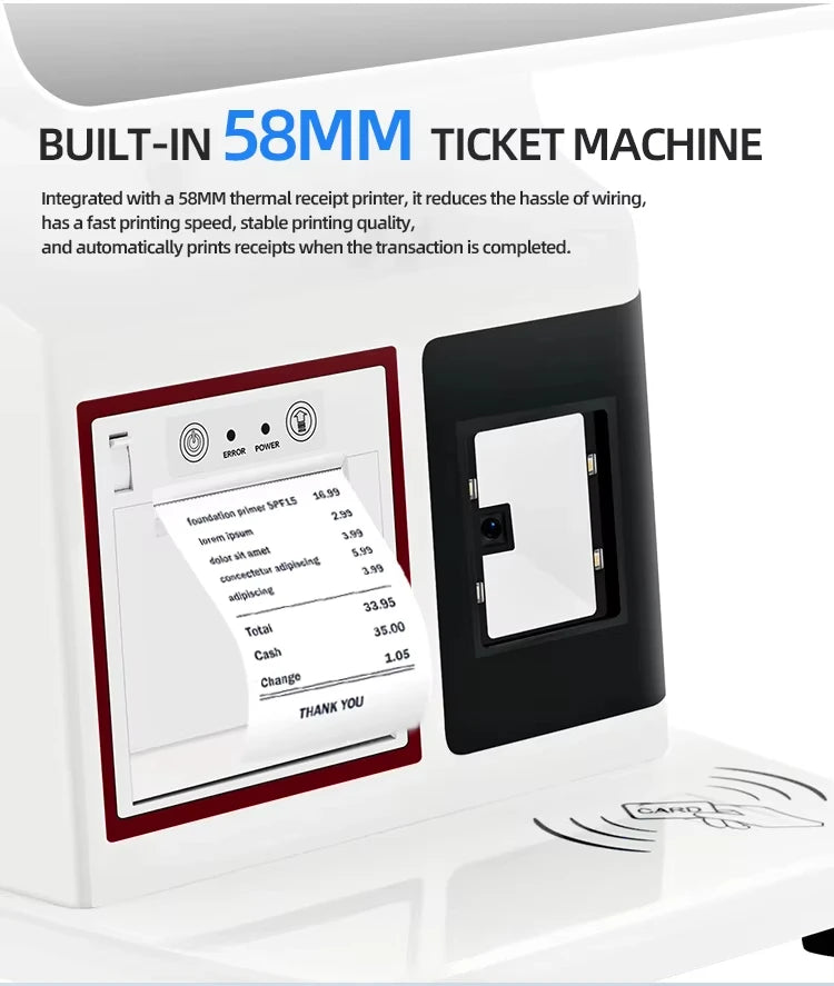 Full-Function All-in-One Touch Screen POS System Premium Cash Register Hardware Machine