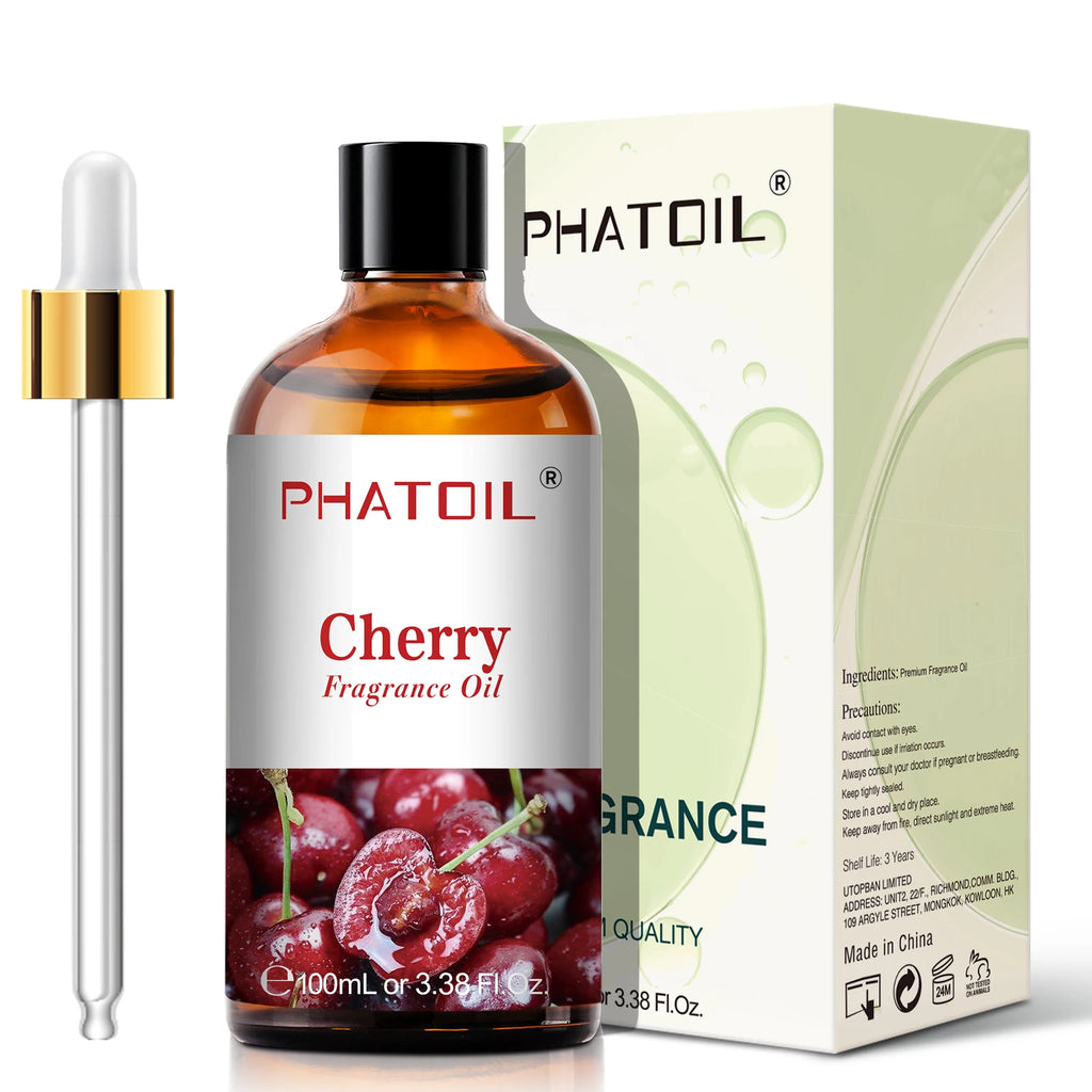 PHATOIL 100ml Fruit Series Fragrance Oils with Glass Dropper Coconut & Vanilla Strawberry Mango Cherry Aroma Oil For Diffuser
