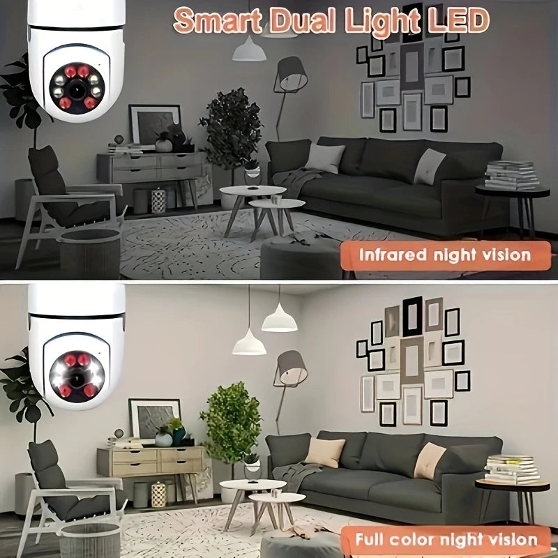 Ease Life App 5G/2.4G WiFi,4MP,IP54,E27 Light Bulb Security Camera Indoor Outdoor Wireless  Color Night Vision Motion Detection