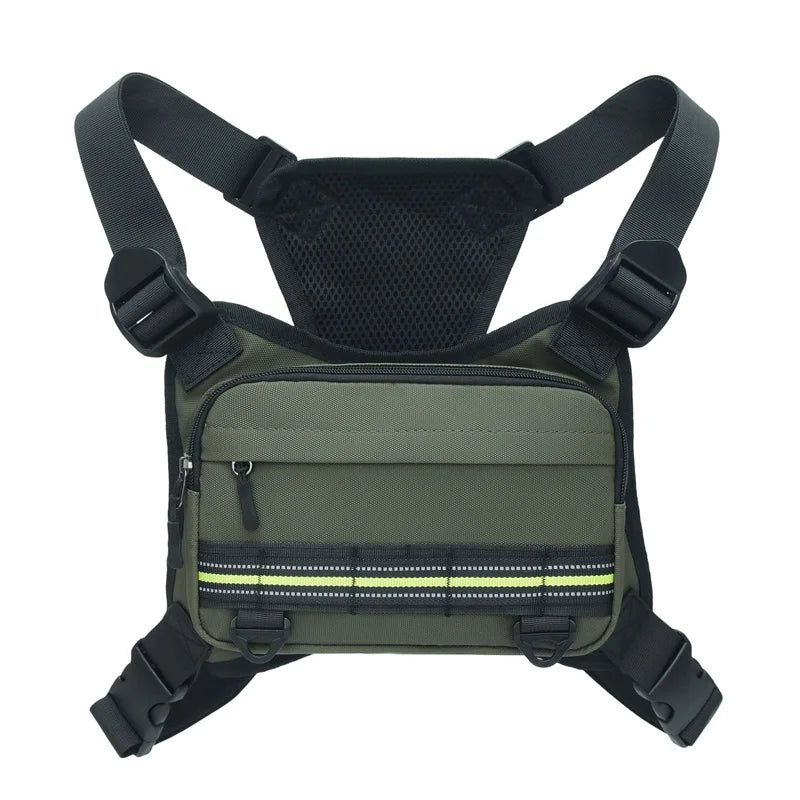Outdoor Sport Chest Bag Unisex Cycling Bag Hiking Marathon Chest Rig Bag Lightweight Running Vest Backpack Travel Storage Pocket