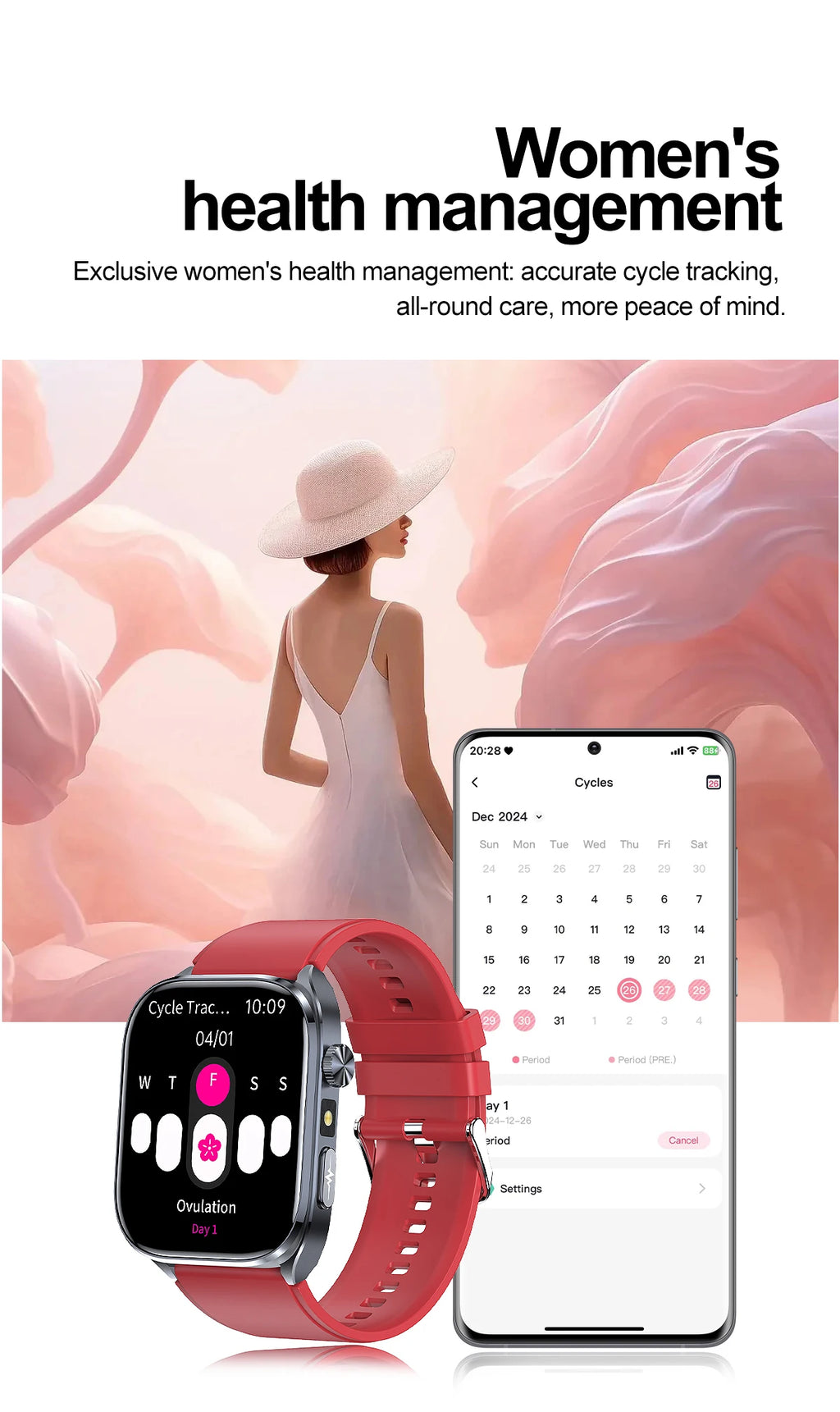 2026 New AI-Diagnosis Care Smartwatch Accurate ECG Uric Acid Lipids Blood Pressure Body Fat IP68 Waterproof Fitness Smartwatch