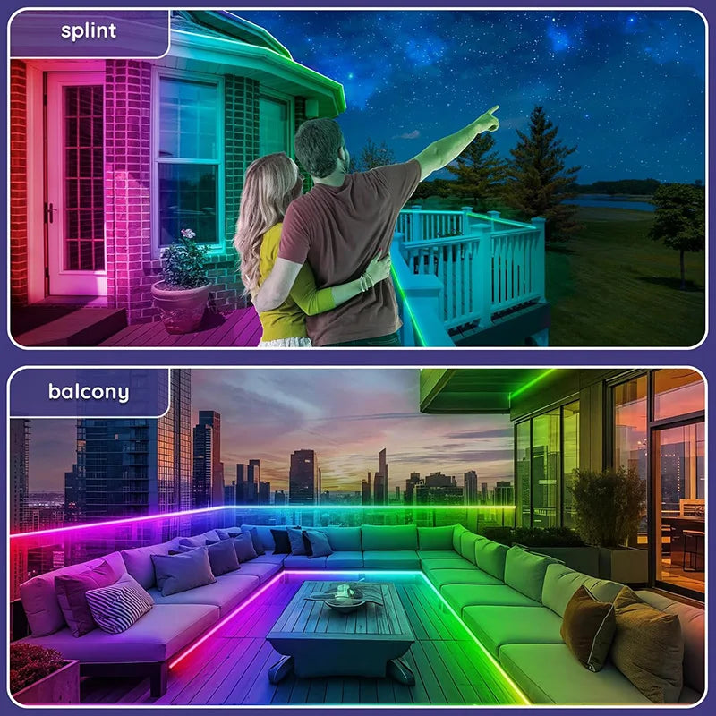 5M 10M 15M Outdoor Waterproof RGB-IC LED Strip Light,Music Sync USB DC 5V Flexible Lamp Tape For Indoor Outdoor Home Decor