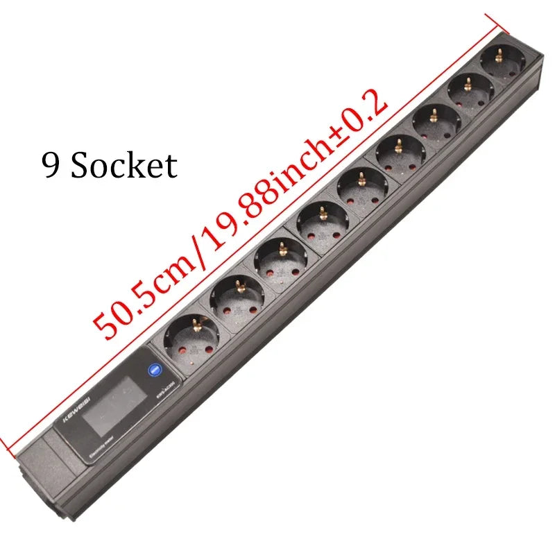 EU Power Strip Power Energy Volt Watt Kwh Meter 2/3/4/5/6/7/8/9/10/11Ways EU Socket extension electrica C14 interface