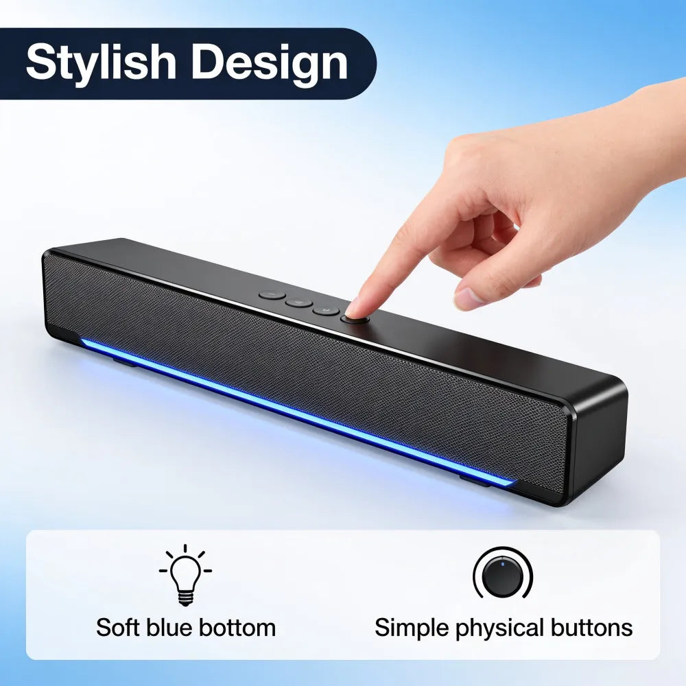Wired And Wireless Bluetooth 5.0 Speaker For TV Soundbar With Subwoofer Wireless Bluetooth Sound Bar For TV Laptop