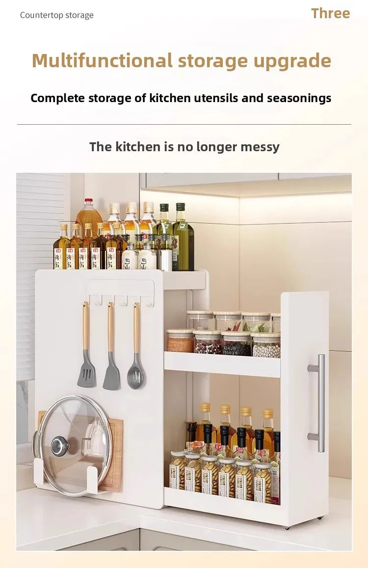 Kitchen Spice Rack Organizer Countertop Storage Shelf for Spices Seasonings No Assembly Required Available with Or Without Hooks