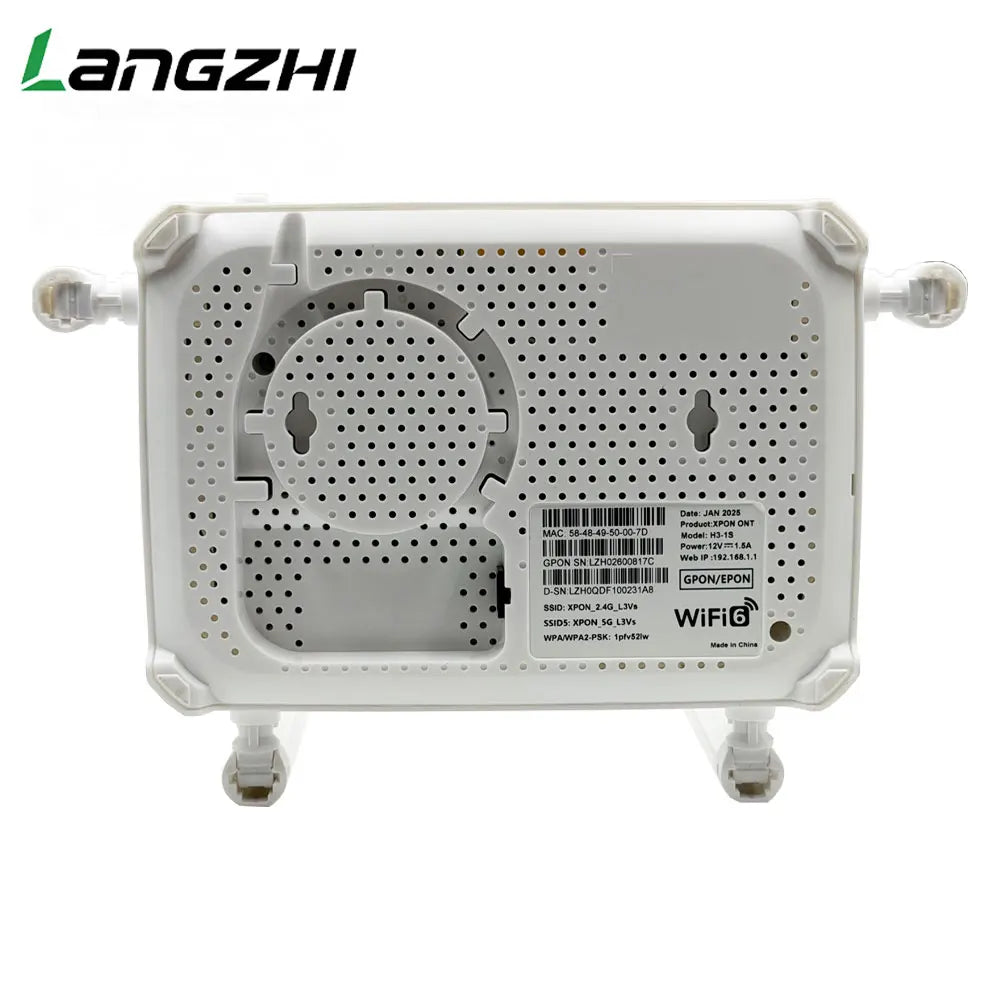 H3-1S XPON ONT AX1800 WiFi 6 Router with 4GE LAN VoIP Port 4 Antenna GPON EPON Dual Mode ONU FTTH Fiber Optic Modem